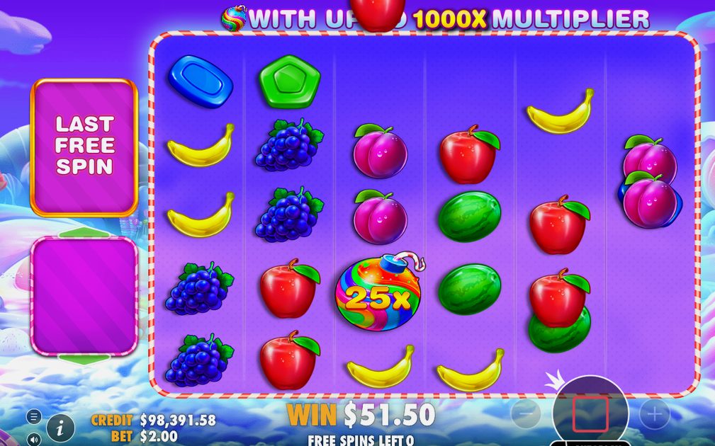 Free spins med tumlande symboler och bomber på rutnätet