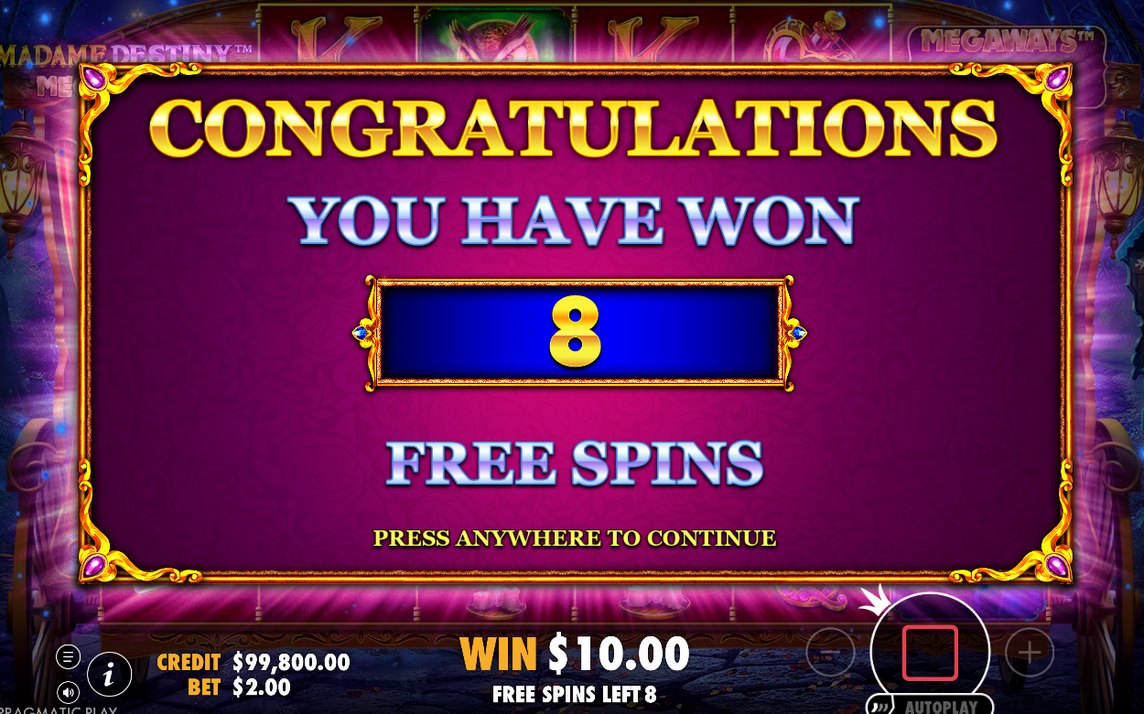 Bonushjulet som väljer antal free spins och multiplikator