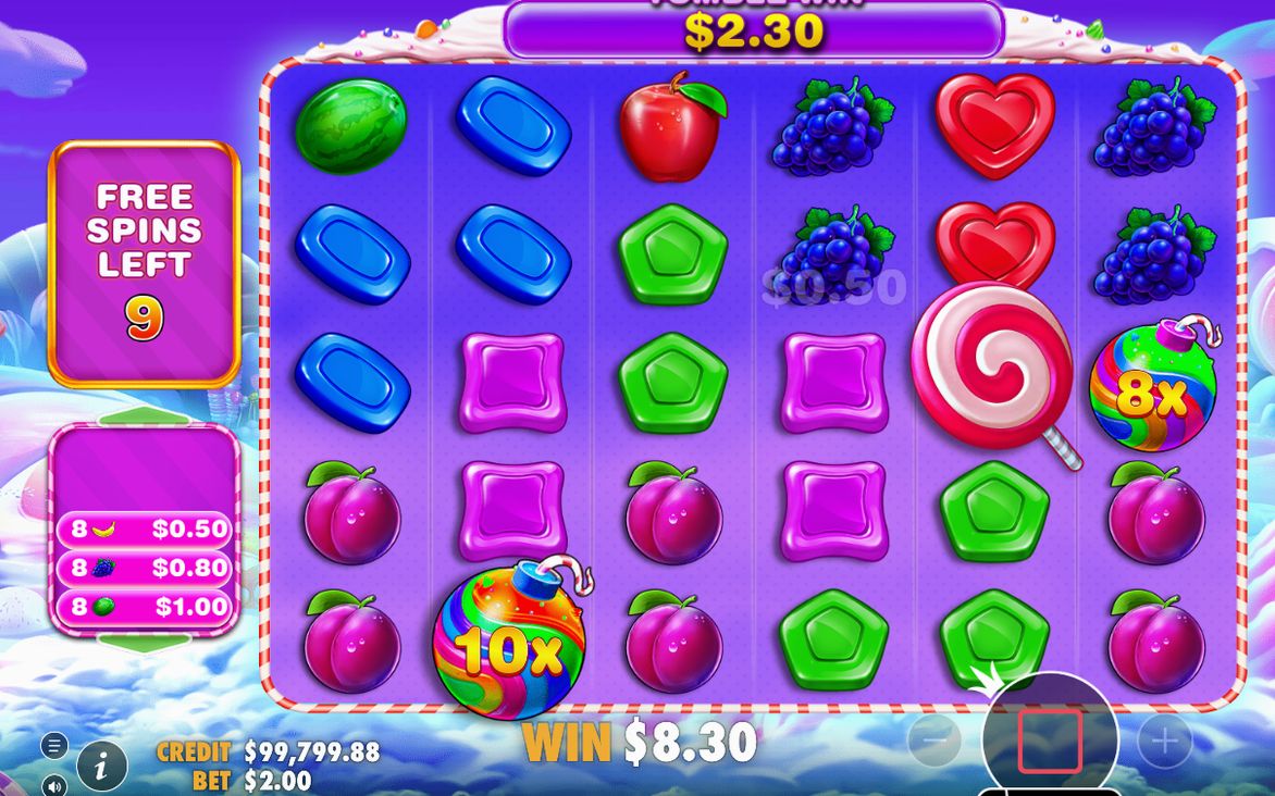 Free spins-läget efter att fyra scatter-symboler landat